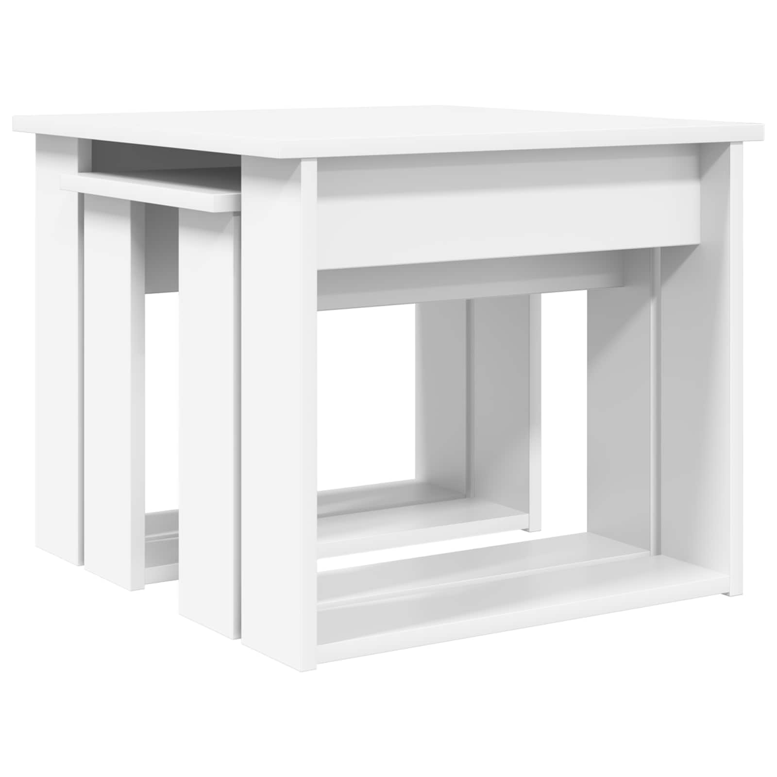 vidaXL Zestaw stolików kawowych 2 pcs Biały Materiał drewnopochodny
