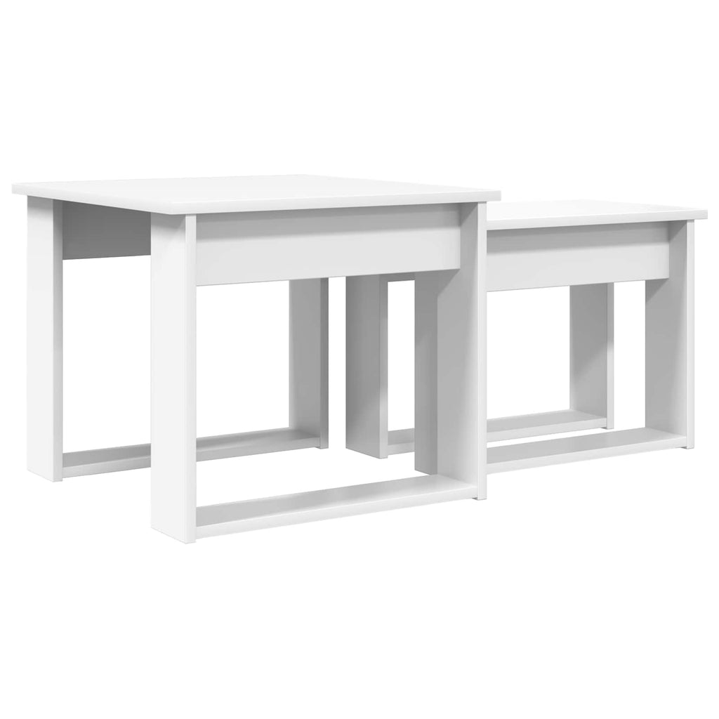 vidaXL Zestaw stolików kawowych 2 pcs Biały Materiał drewnopochodny
