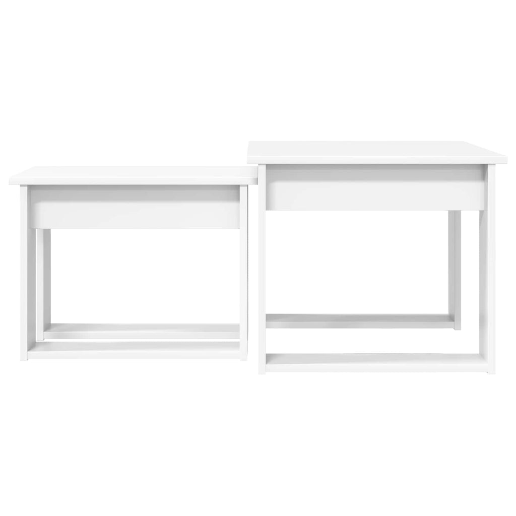 vidaXL Zestaw stolików kawowych 2 pcs Biały Materiał drewnopochodny
