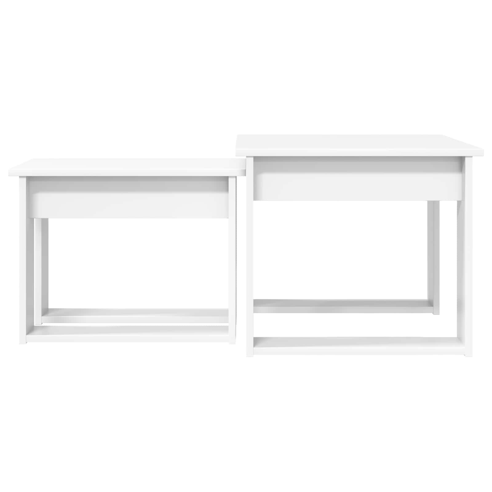 vidaXL Zestaw stolików kawowych 2 pcs Biały Materiał drewnopochodny