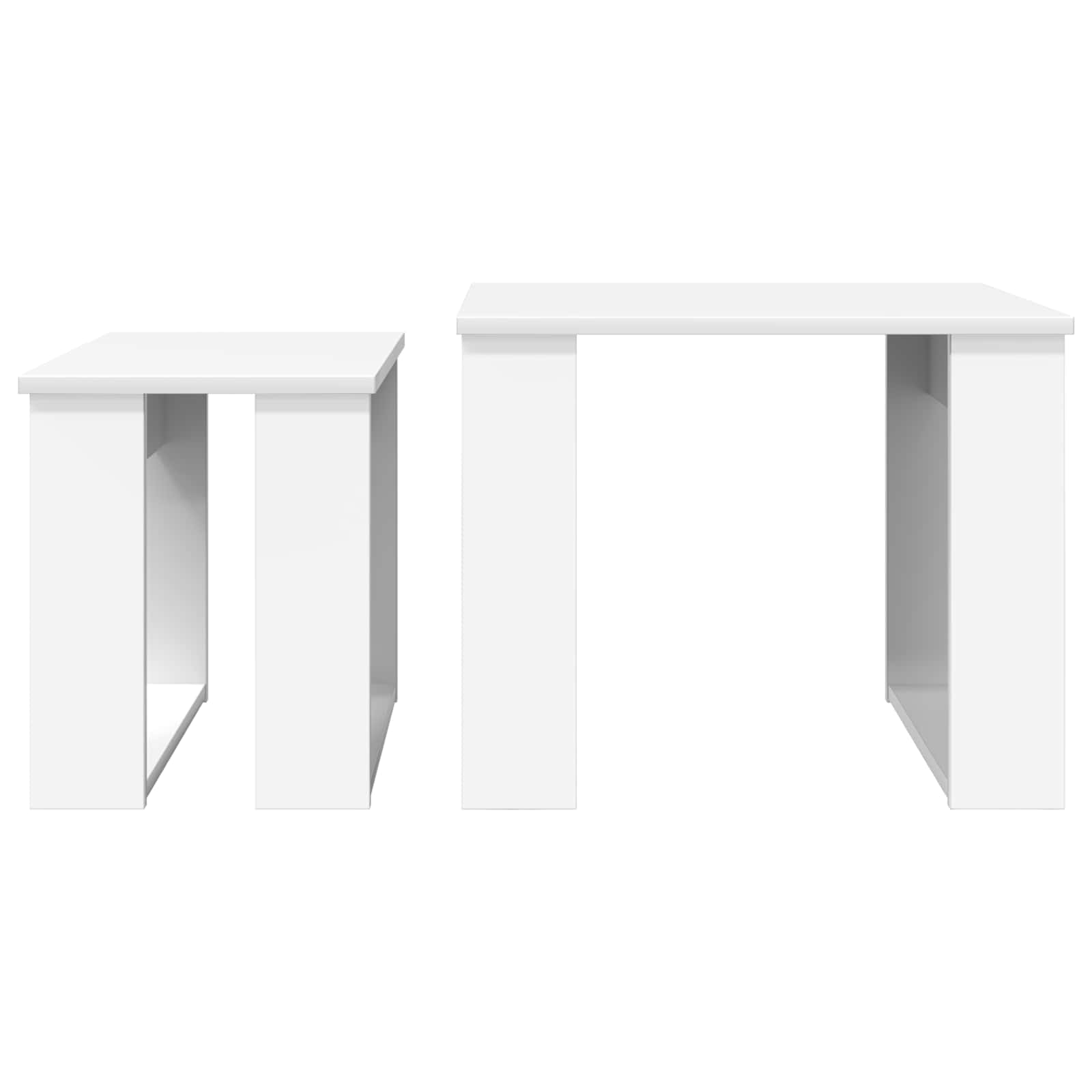 vidaXL Zestaw stolików kawowych 2 pcs Biały Materiał drewnopochodny