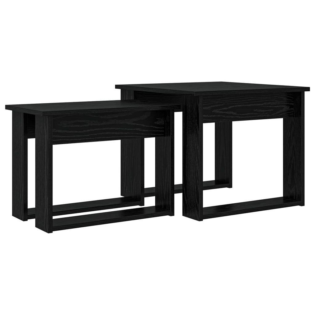 vidaXL Zestaw stolików kawowych 2 pcs Czarny Dąb