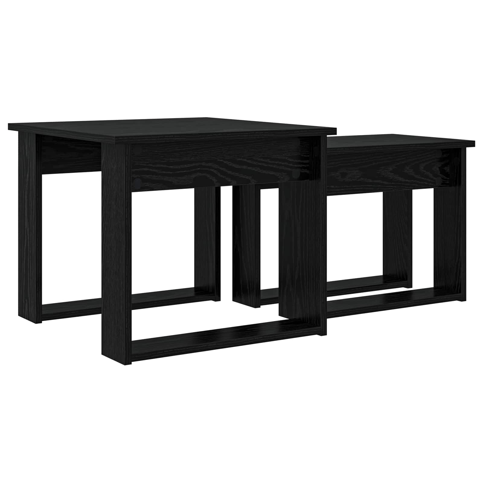vidaXL Zestaw stolików kawowych 2 pcs Czarny Dąb