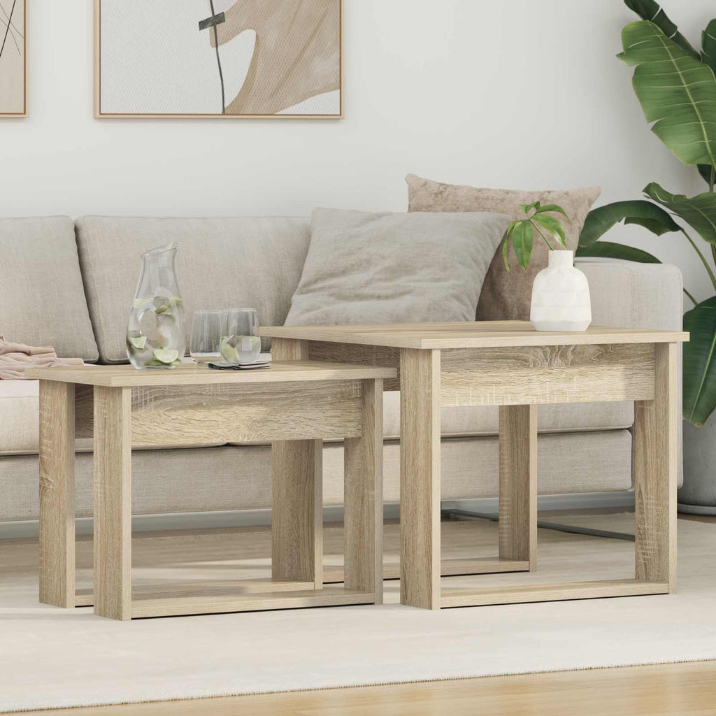 vidaXL Zestaw stolików kawowych 2 pcs Dąb Sonoma