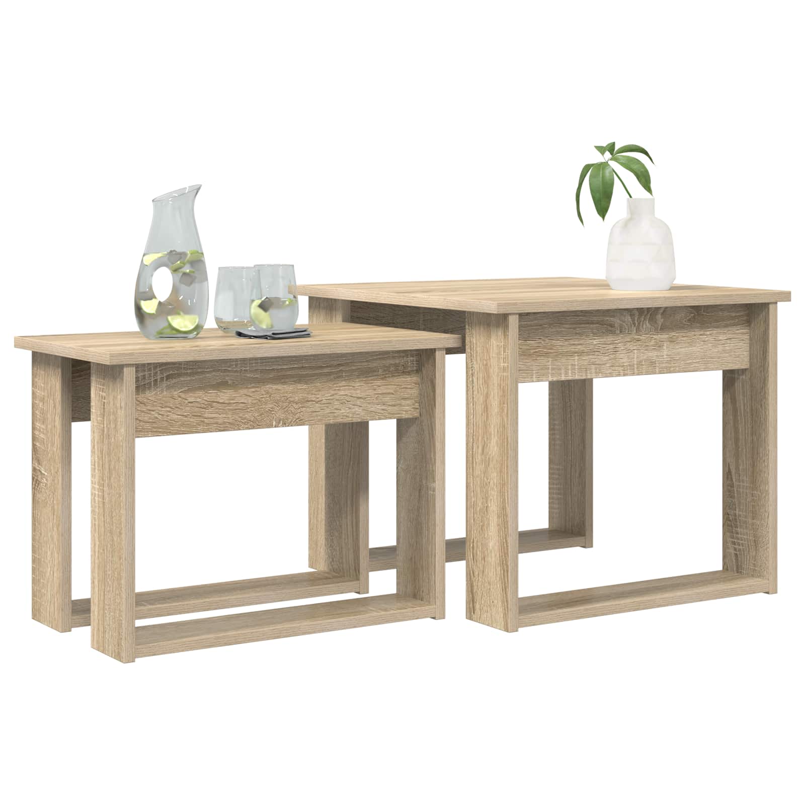 vidaXL Zestaw stolików kawowych 2 pcs Dąb Sonoma