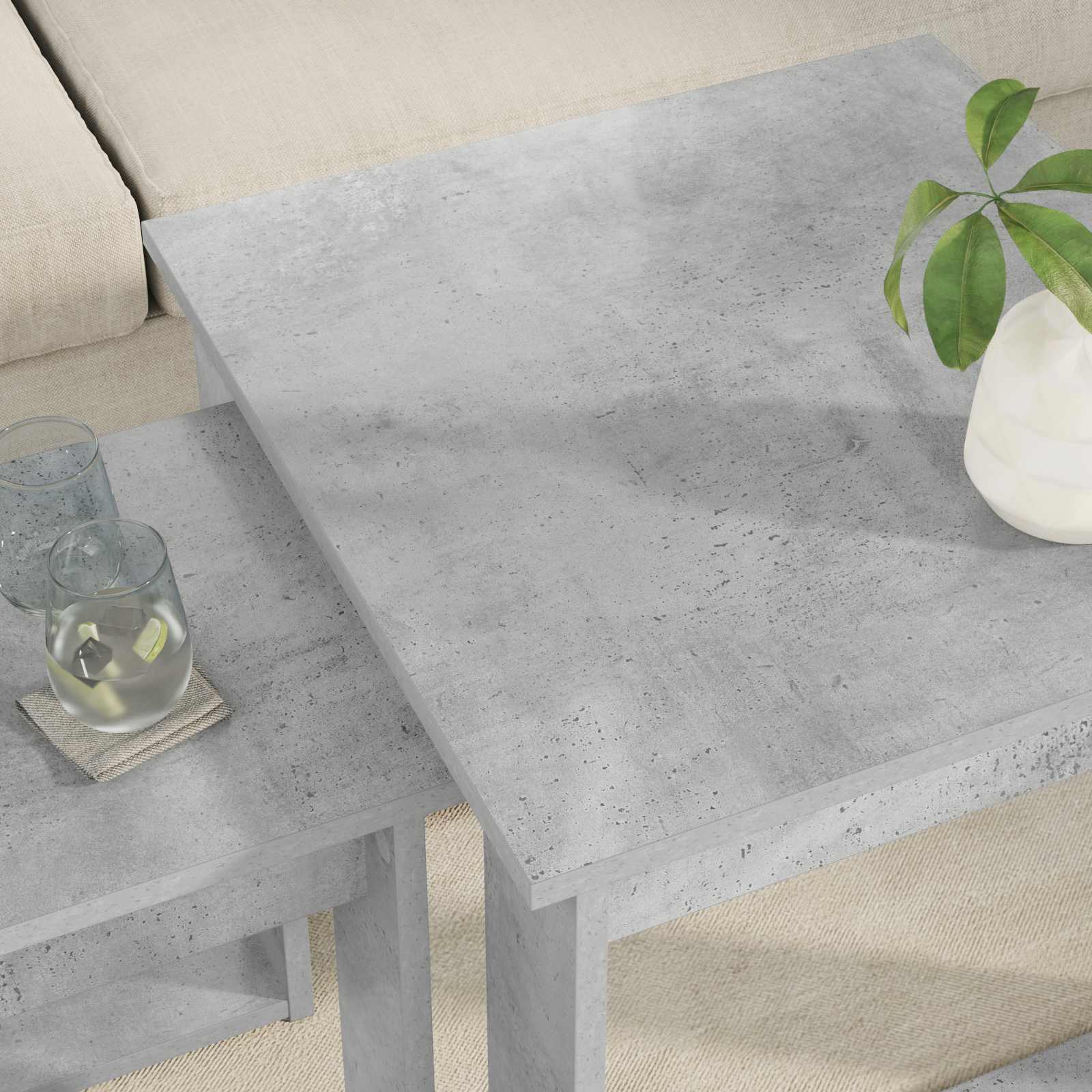 vidaXL Zestaw stolików kawowych 2 pcs Betonowy szary