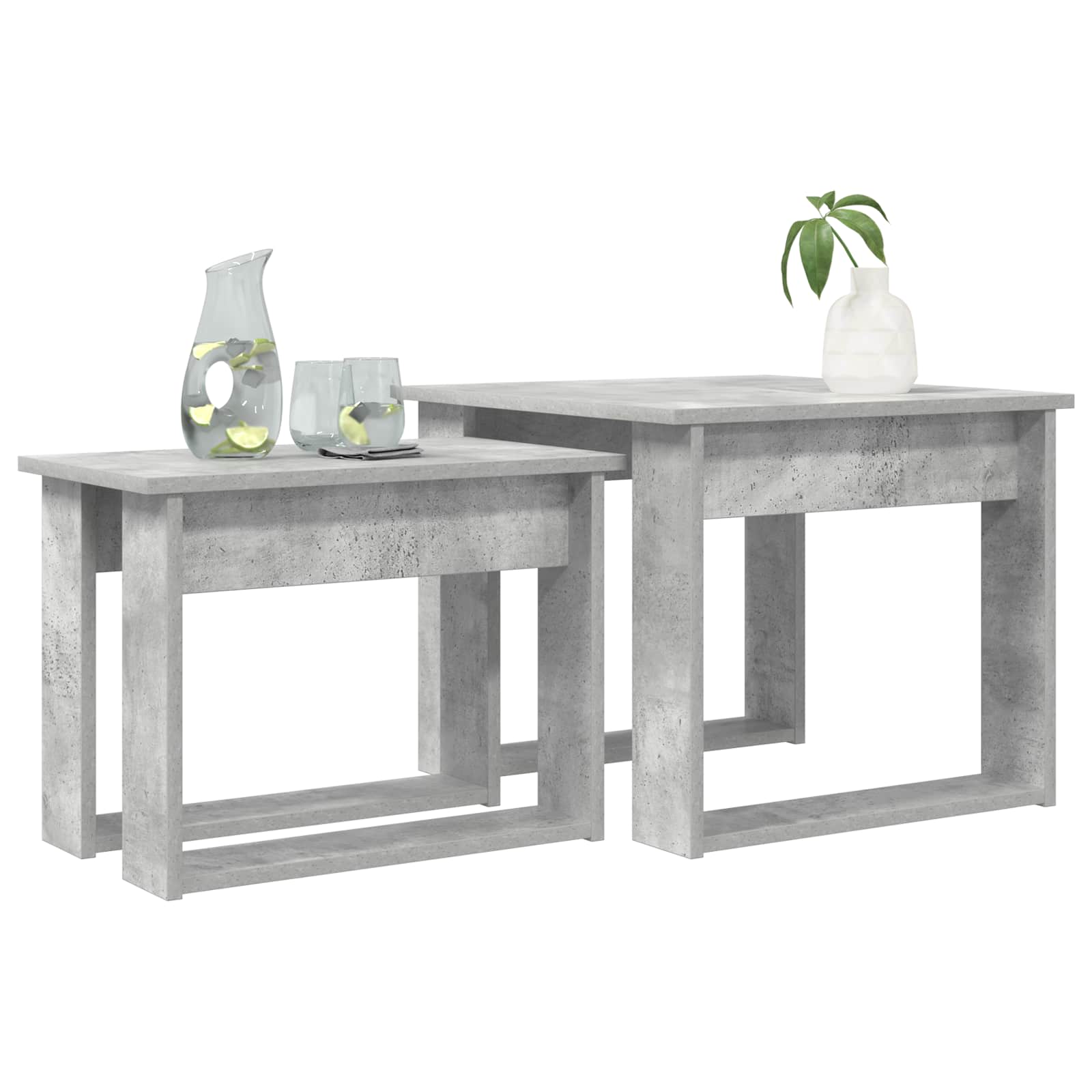 vidaXL Zestaw stolików kawowych 2 pcs Betonowy szary