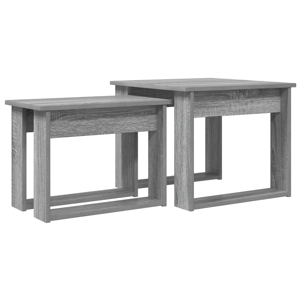 vidaXL Zestaw stolików kawowych 2 pcs Szary Sonoma