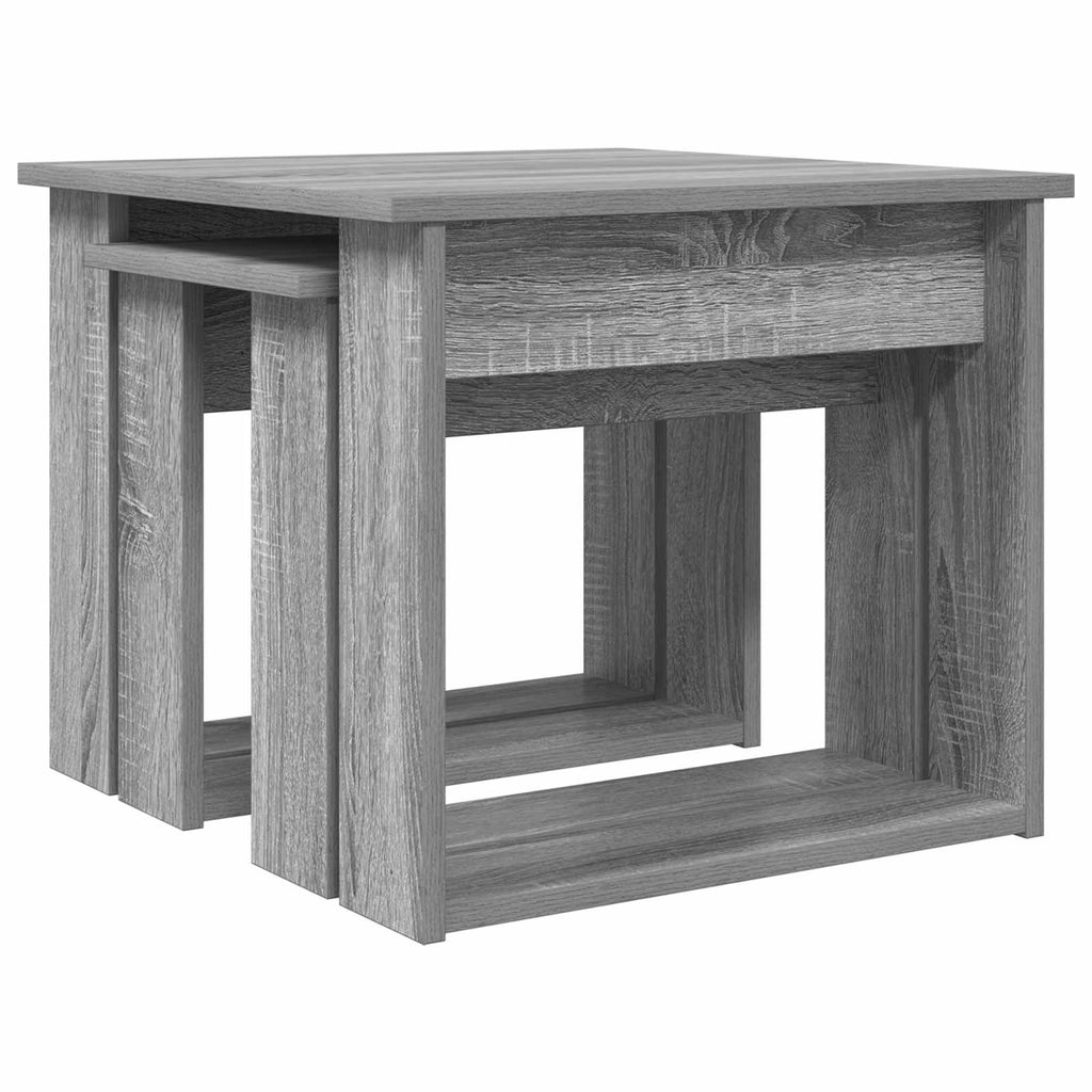 vidaXL Zestaw stolików kawowych 2 pcs Szary Sonoma