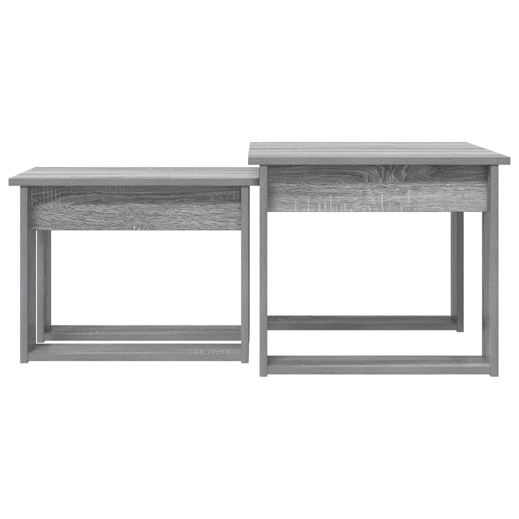 vidaXL Zestaw stolików kawowych 2 pcs Szary Sonoma