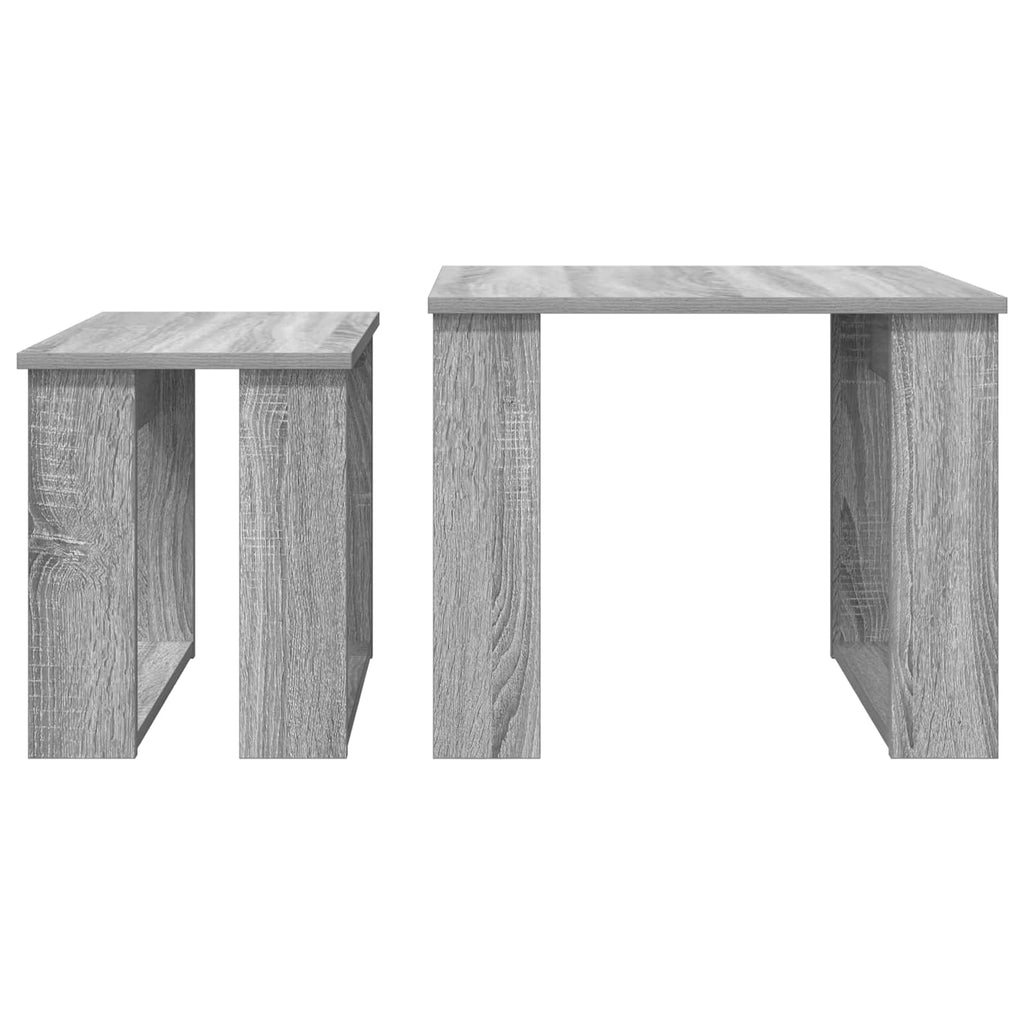 vidaXL Zestaw stolików kawowych 2 pcs Szary Sonoma