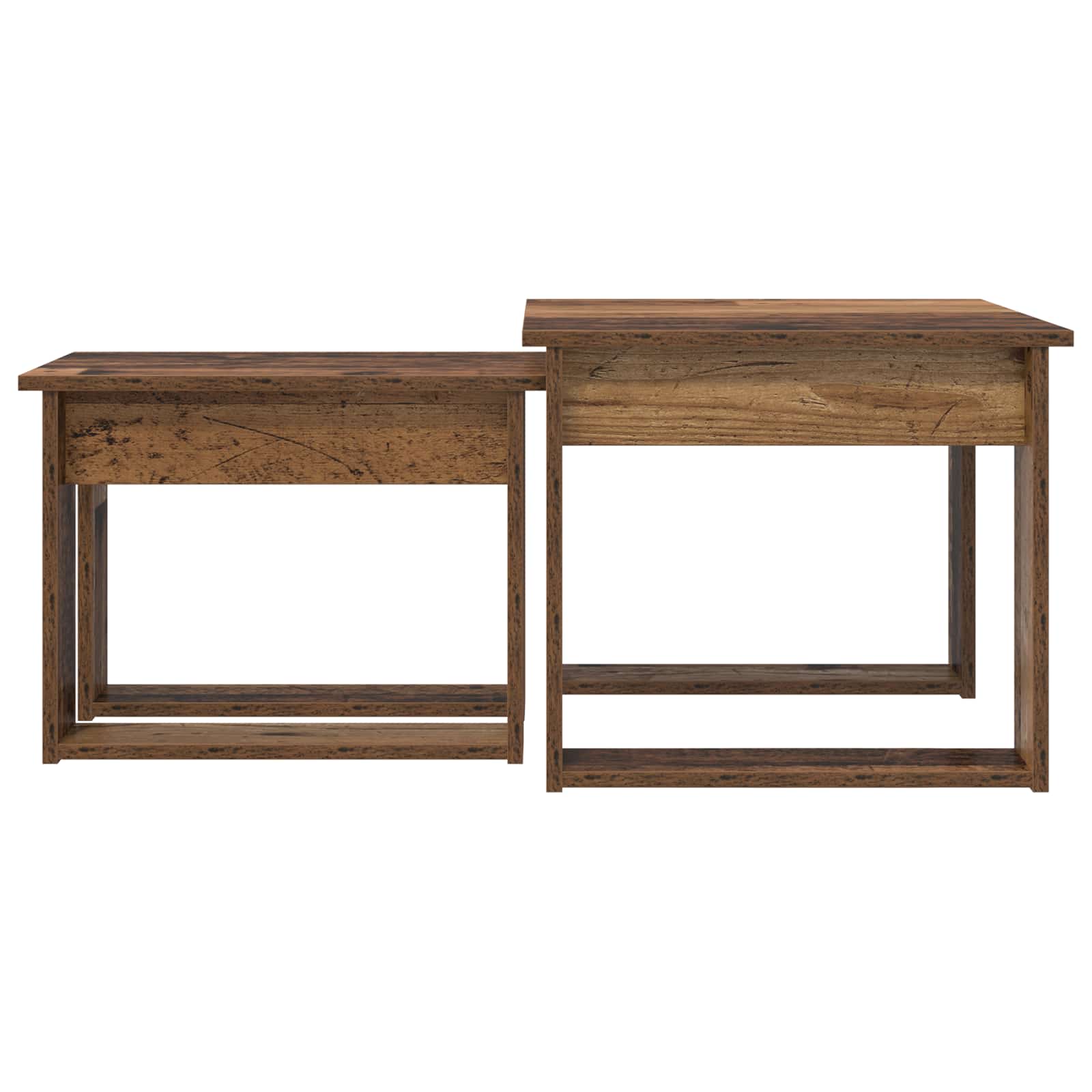 vidaXL Zestaw stolików kawowych 2 pcs Stare drewno