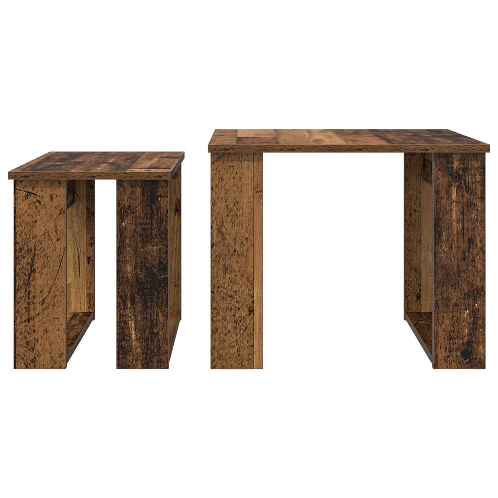 vidaXL Zestaw stolików kawowych 2 pcs Stare drewno