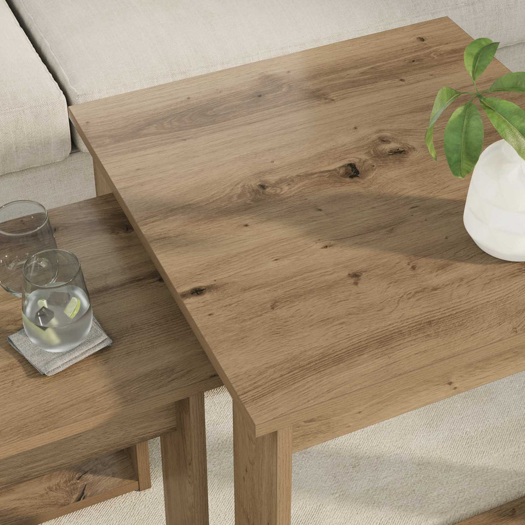 vidaXL Zestaw stolików kawowych 2 pcs Dąb rzemieślniczy