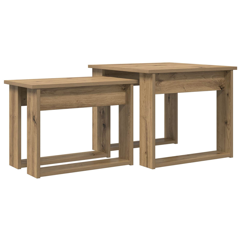 vidaXL Zestaw stolików kawowych 2 pcs Dąb rzemieślniczy