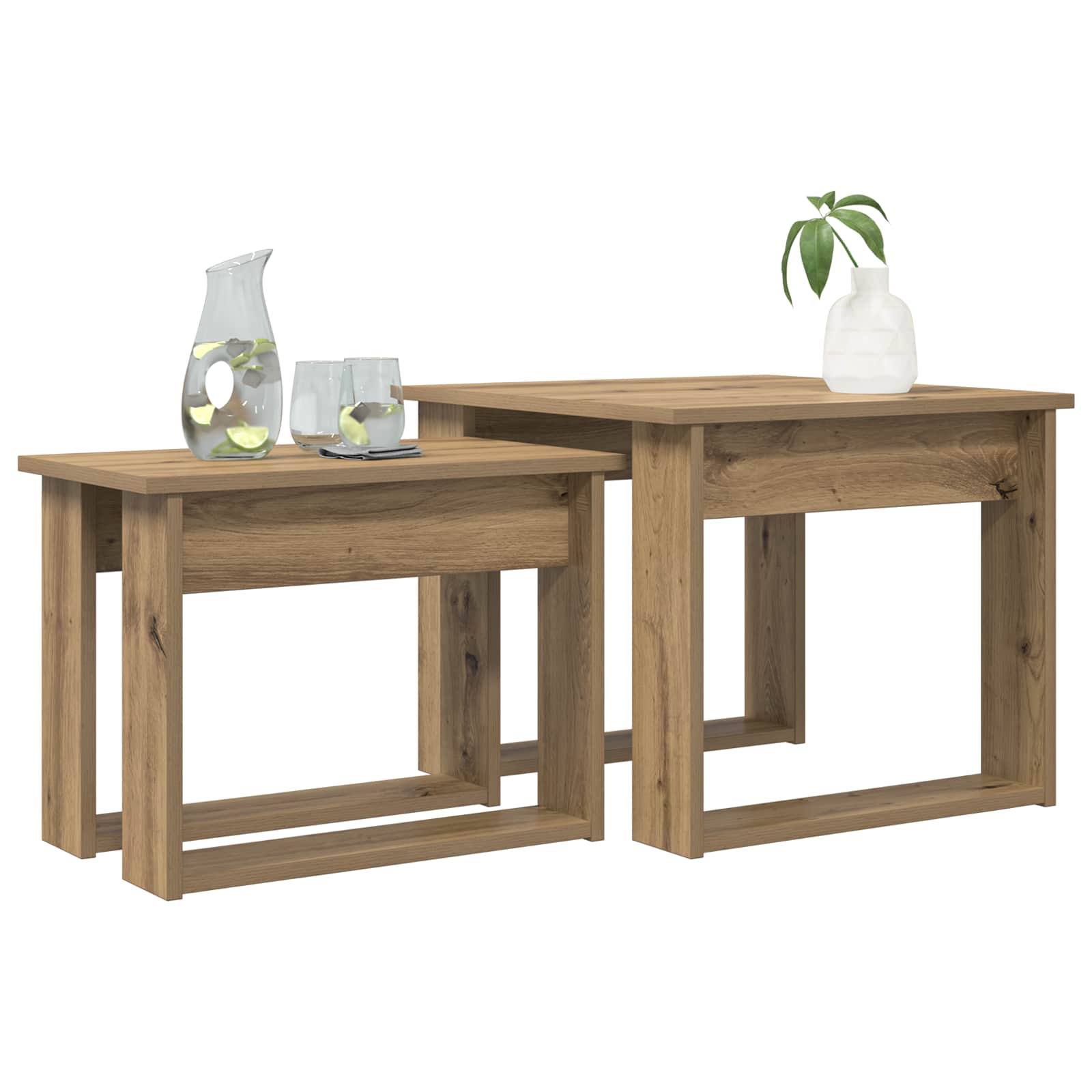 vidaXL Zestaw stolików kawowych 2 pcs Dąb rzemieślniczy
