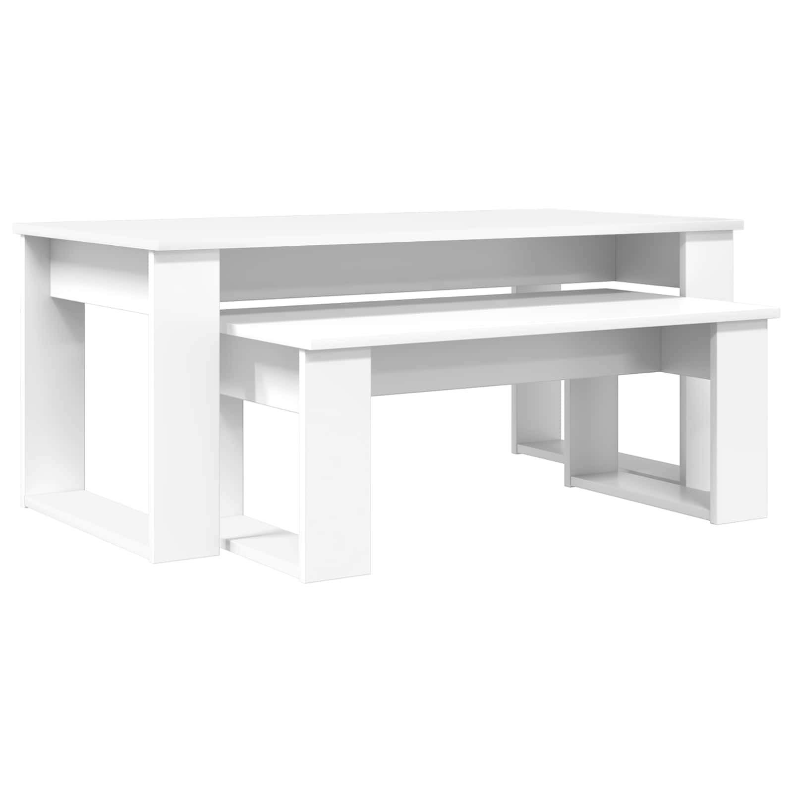 vidaXL Zestaw stolików kawowych 2 pcs Biały Materiał drewnopochodny
