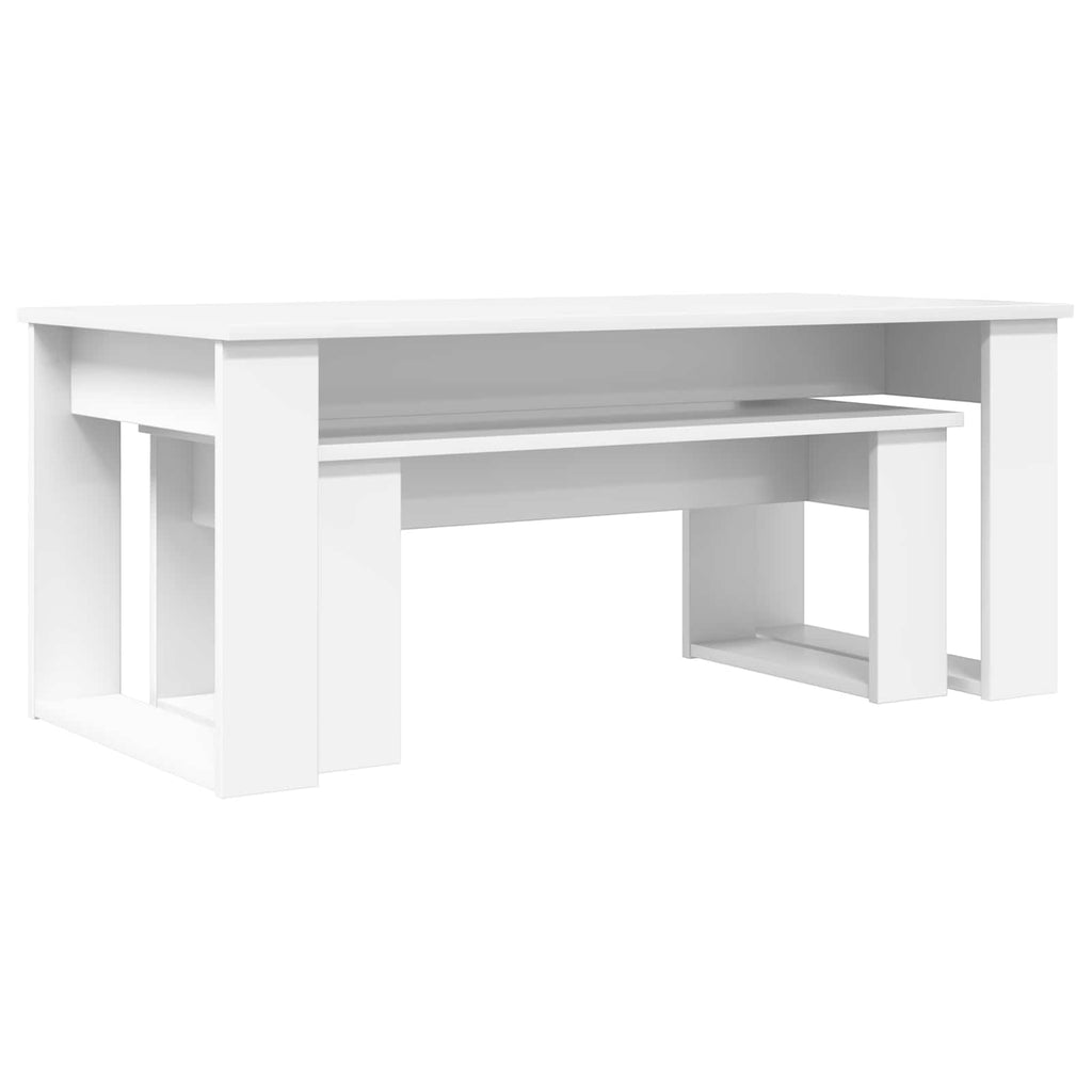 vidaXL Zestaw stolików kawowych 2 pcs Biały Materiał drewnopochodny