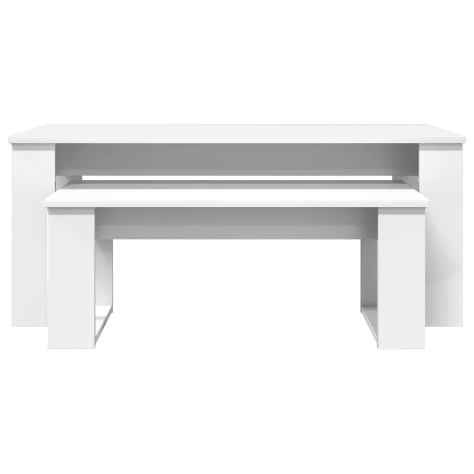 vidaXL Zestaw stolików kawowych 2 pcs Biały Materiał drewnopochodny