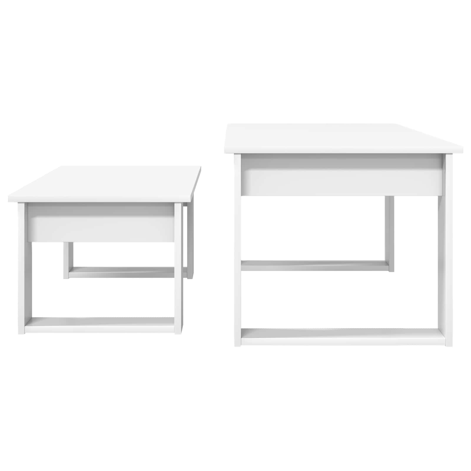 vidaXL Zestaw stolików kawowych 2 pcs Biały Materiał drewnopochodny