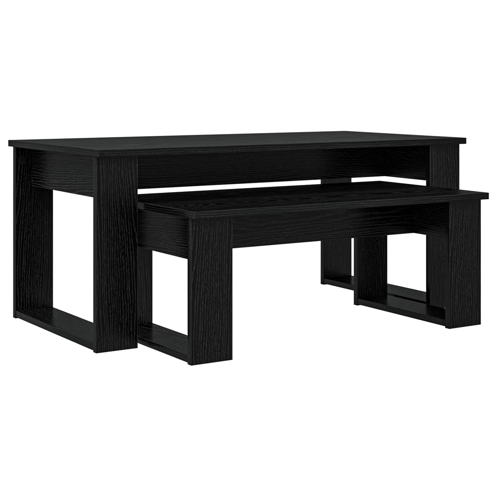 vidaXL Zestaw stolików kawowych 2 pcs Czarny Dąb