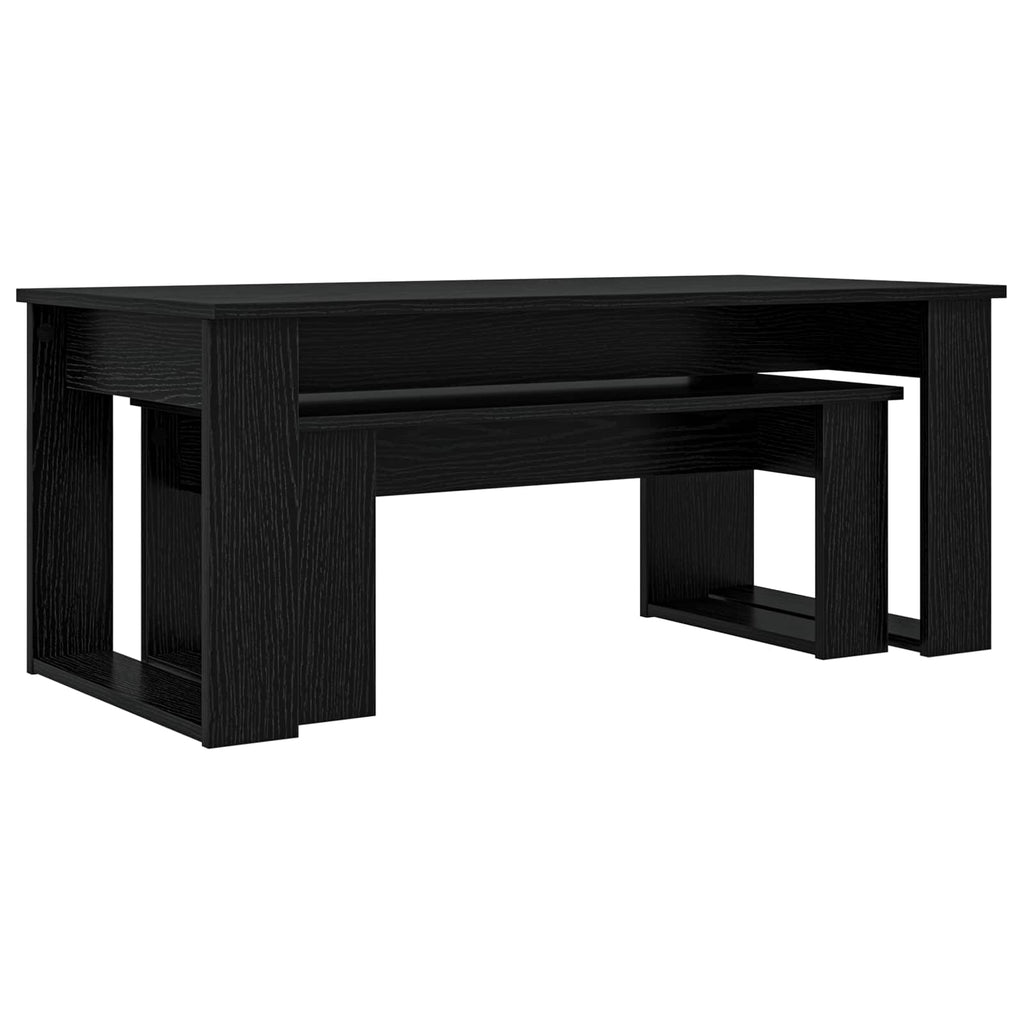 vidaXL Zestaw stolików kawowych 2 pcs Czarny Dąb