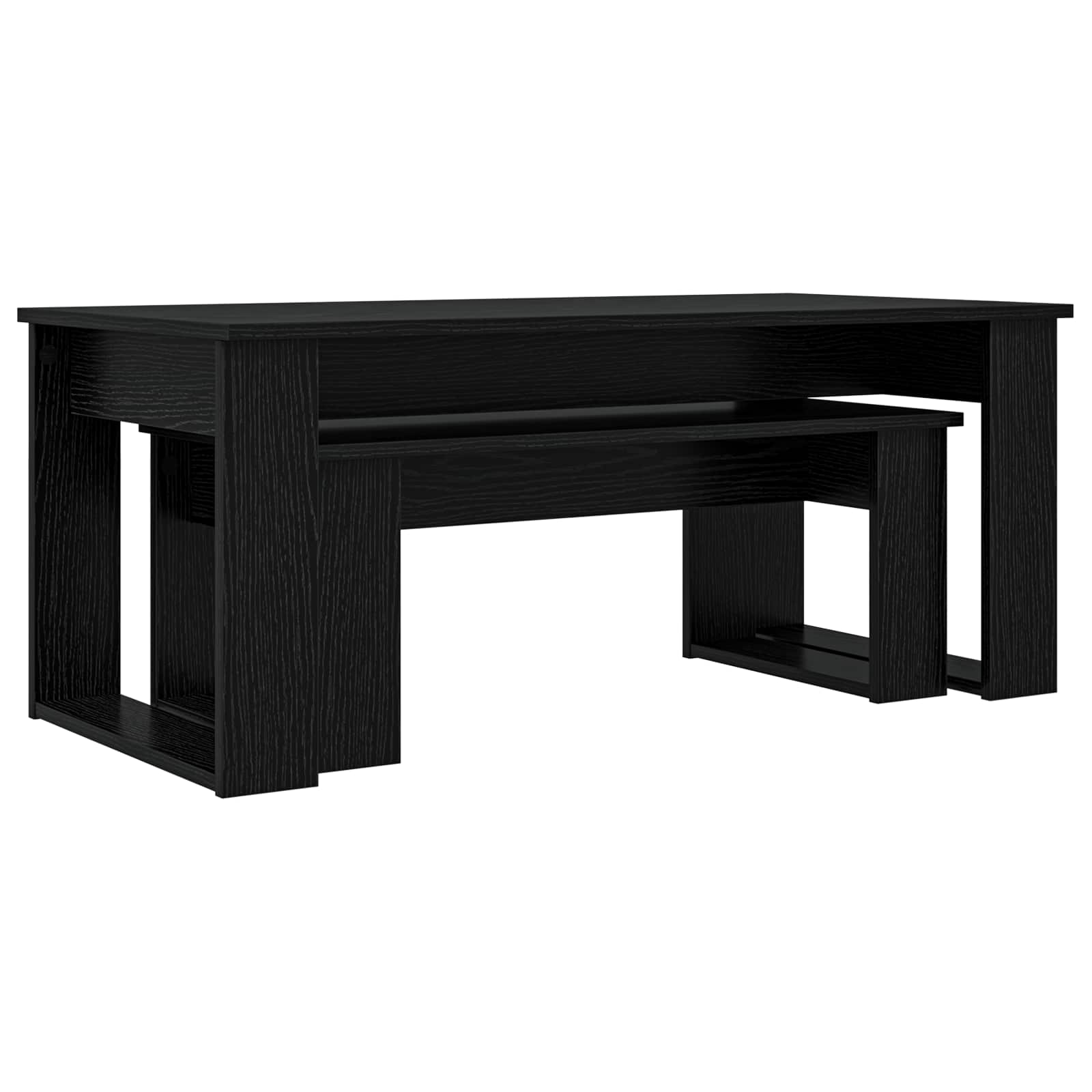 vidaXL Zestaw stolików kawowych 2 pcs Czarny Dąb