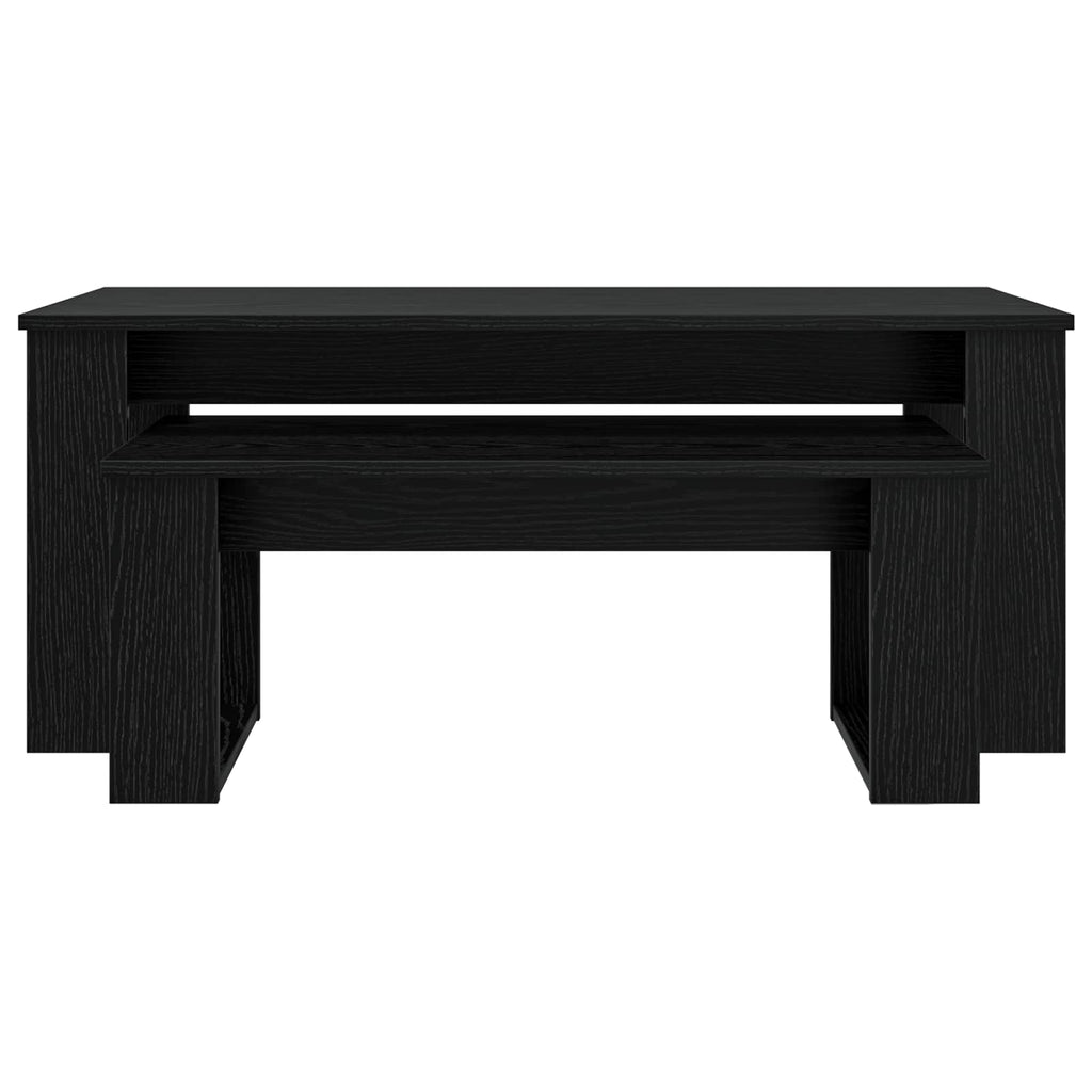 vidaXL Zestaw stolików kawowych 2 pcs Czarny Dąb