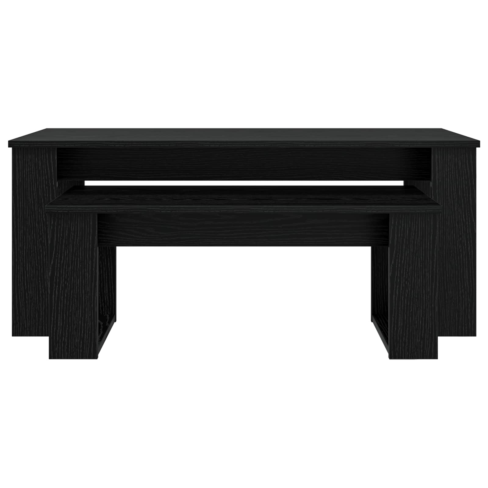 vidaXL Zestaw stolików kawowych 2 pcs Czarny Dąb