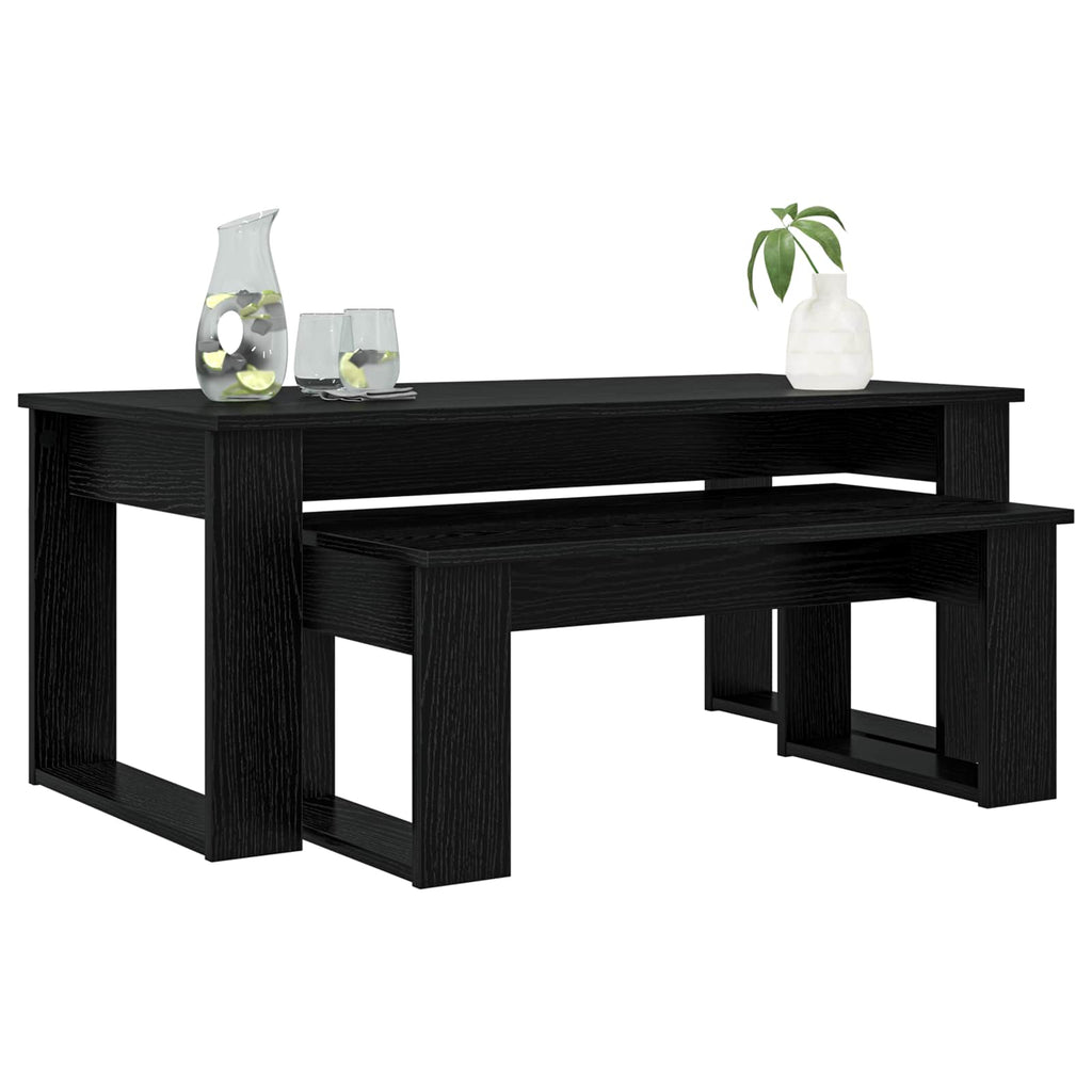 vidaXL Zestaw stolików kawowych 2 pcs Czarny Dąb