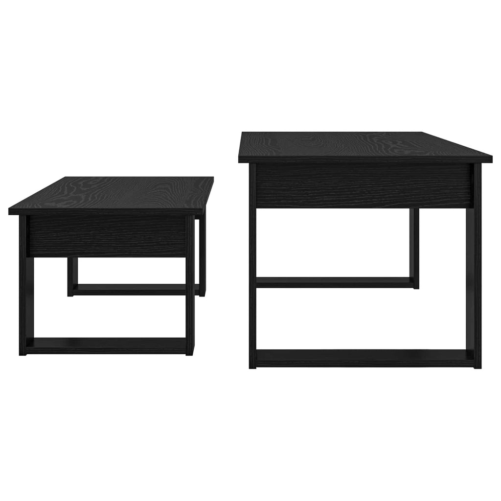 vidaXL Zestaw stolików kawowych 2 pcs Czarny Dąb
