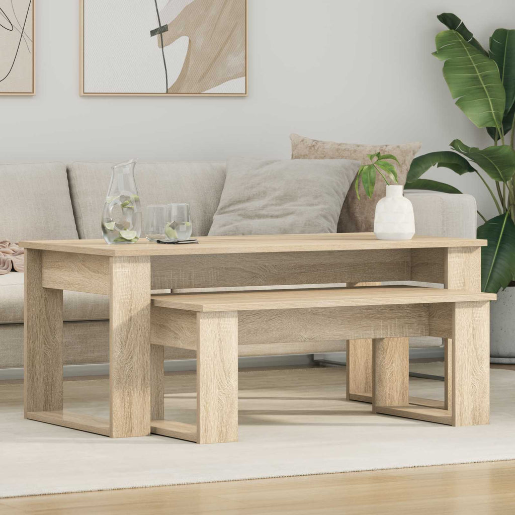 vidaXL Zestaw stolików kawowych 2 pcs Dąb Sonoma