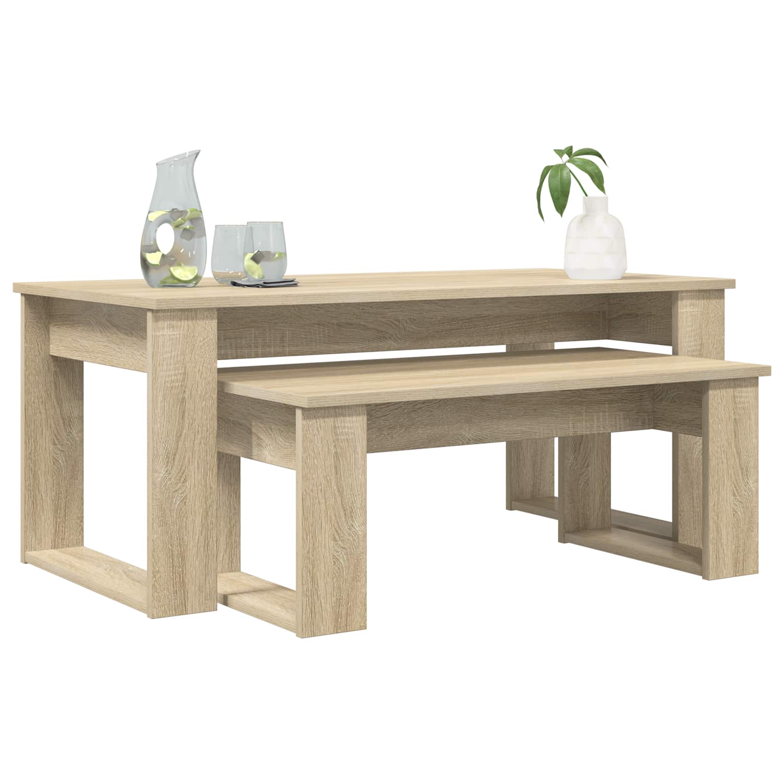 vidaXL Zestaw stolików kawowych 2 pcs Dąb Sonoma
