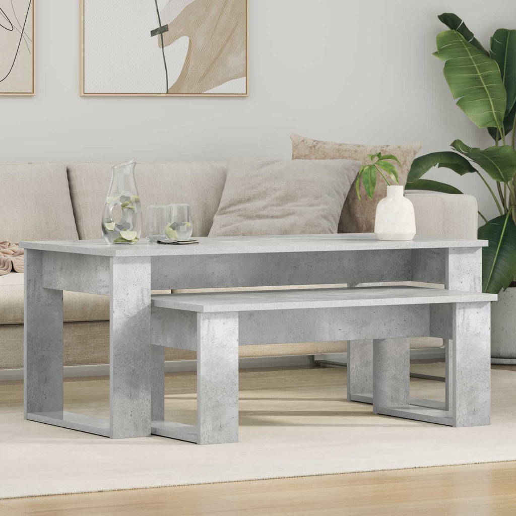 vidaXL Zestaw stolików kawowych 2 pcs Betonowy szary