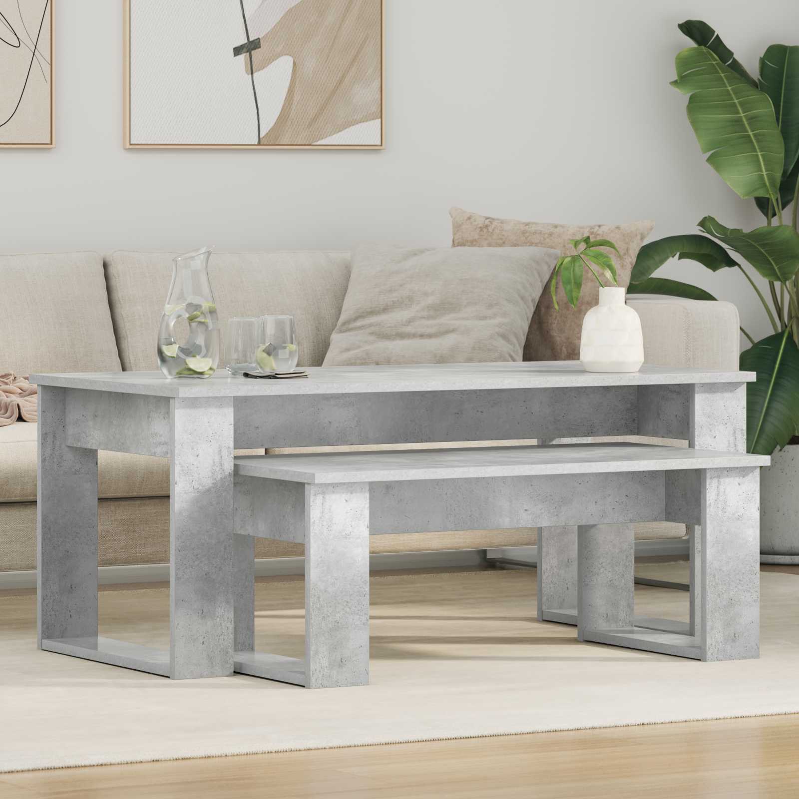 vidaXL Zestaw stolików kawowych 2 pcs Betonowy szary
