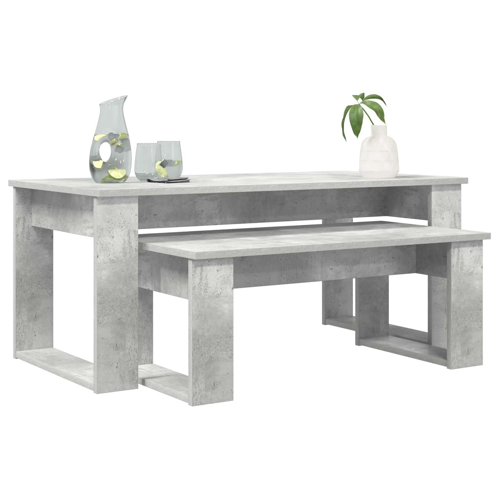 vidaXL Zestaw stolików kawowych 2 pcs Betonowy szary