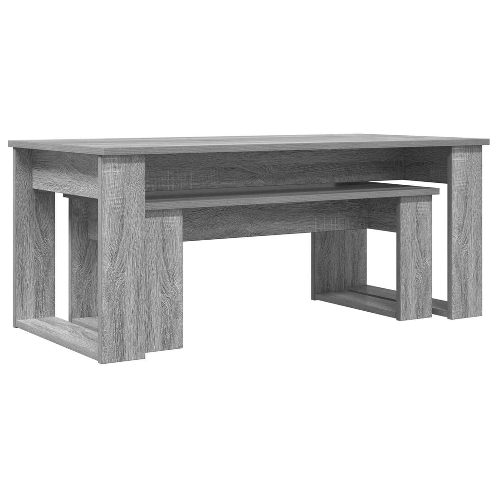 vidaXL Zestaw stolików kawowych 2 pcs Szary Sonoma