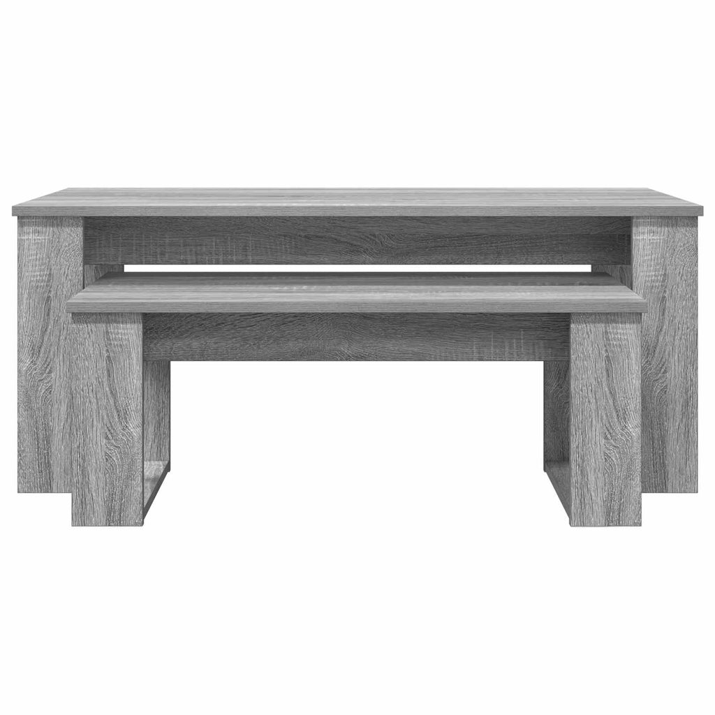 vidaXL Zestaw stolików kawowych 2 pcs Szary Sonoma