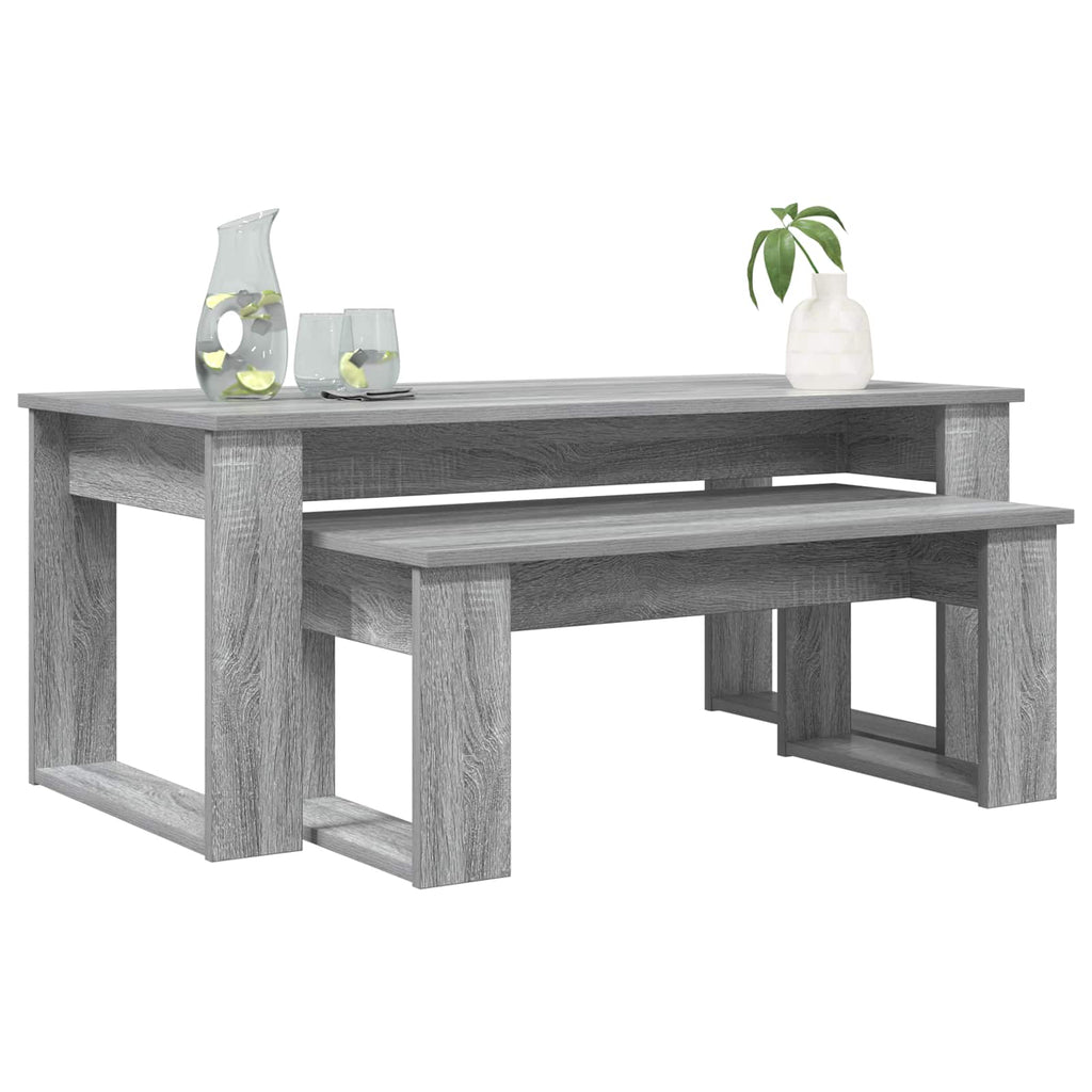vidaXL Zestaw stolików kawowych 2 pcs Szary Sonoma