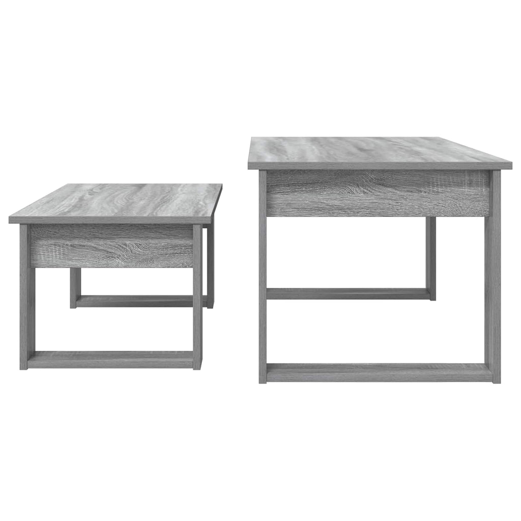 vidaXL Zestaw stolików kawowych 2 pcs Szary Sonoma