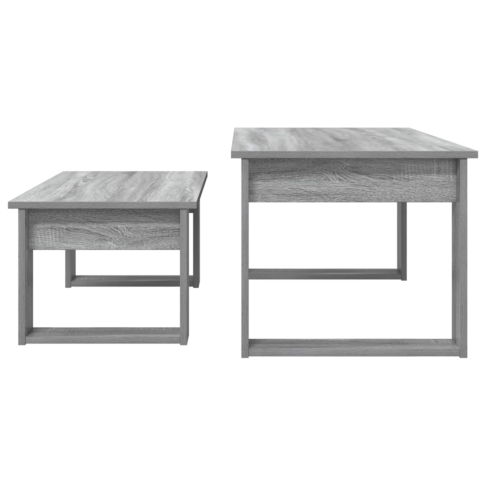 vidaXL Zestaw stolików kawowych 2 pcs Szary Sonoma