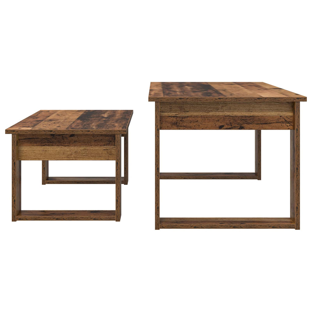 vidaXL Zestaw stolików kawowych 2 pcs Stare drewno
