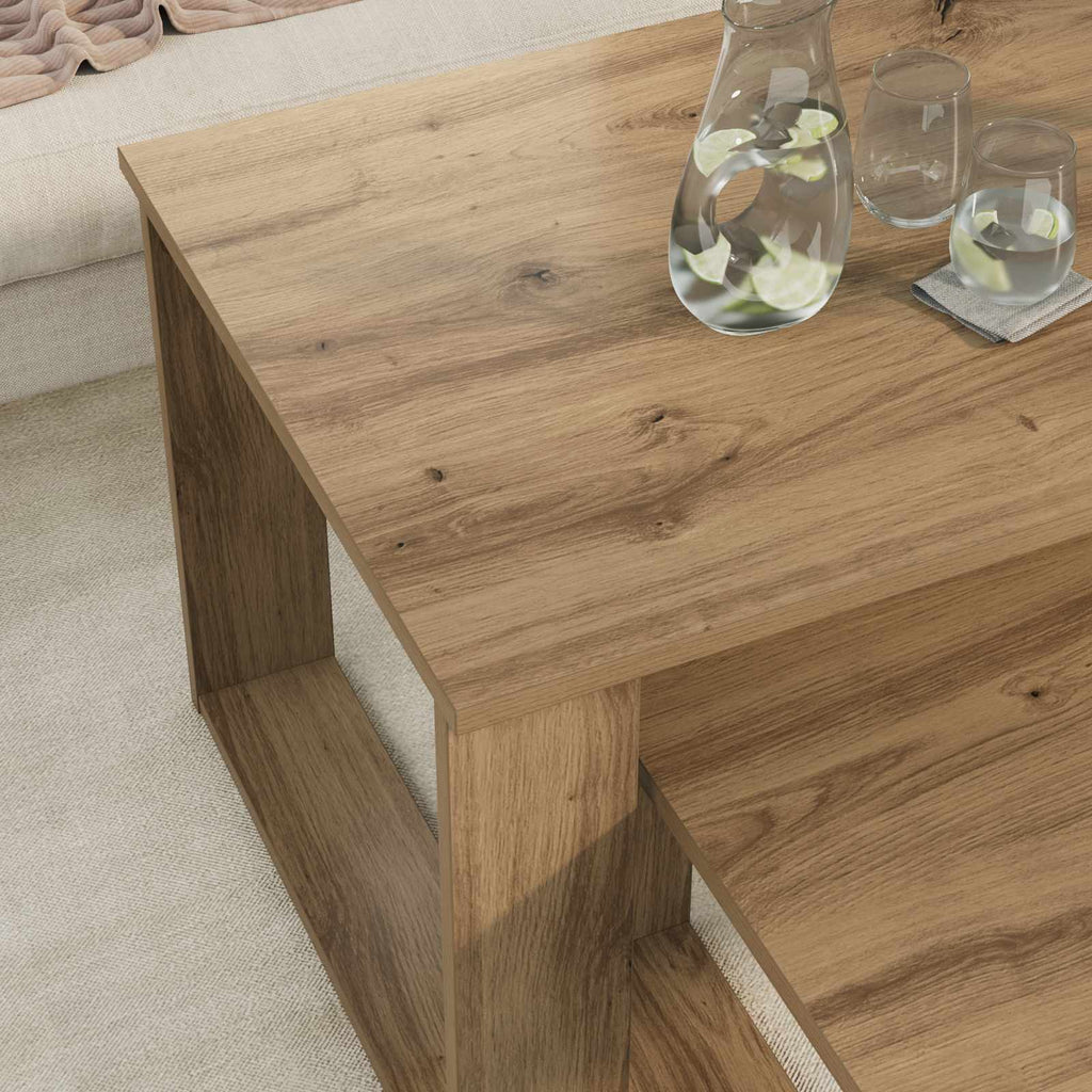 vidaXL Zestaw stolików kawowych 2 pcs Dąb rzemieślniczy