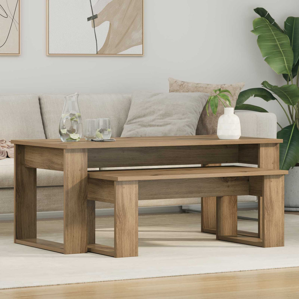 vidaXL Zestaw stolików kawowych 2 pcs Dąb rzemieślniczy