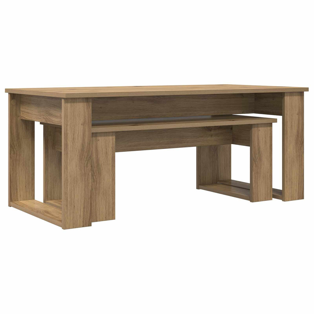 vidaXL Zestaw stolików kawowych 2 pcs Dąb rzemieślniczy