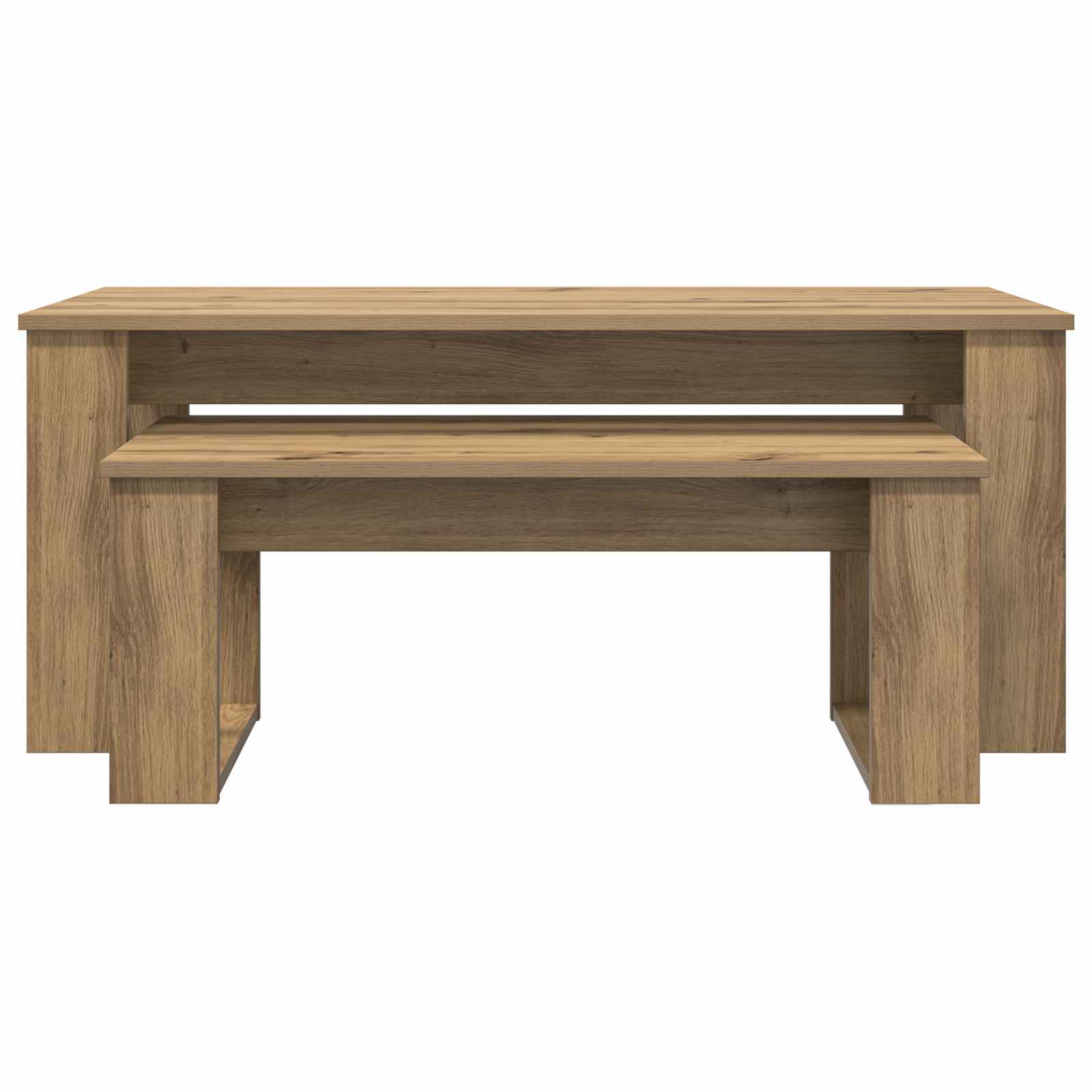vidaXL Zestaw stolików kawowych 2 pcs Dąb rzemieślniczy