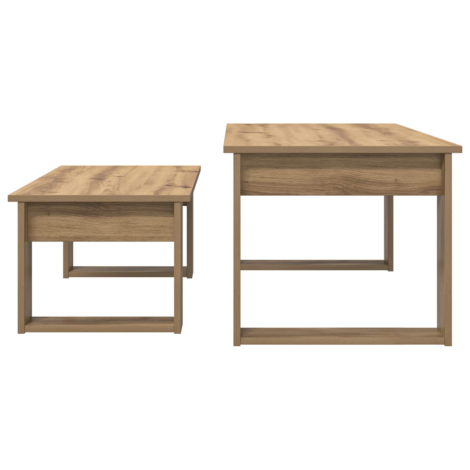 vidaXL Zestaw stolików kawowych 2 pcs Dąb rzemieślniczy