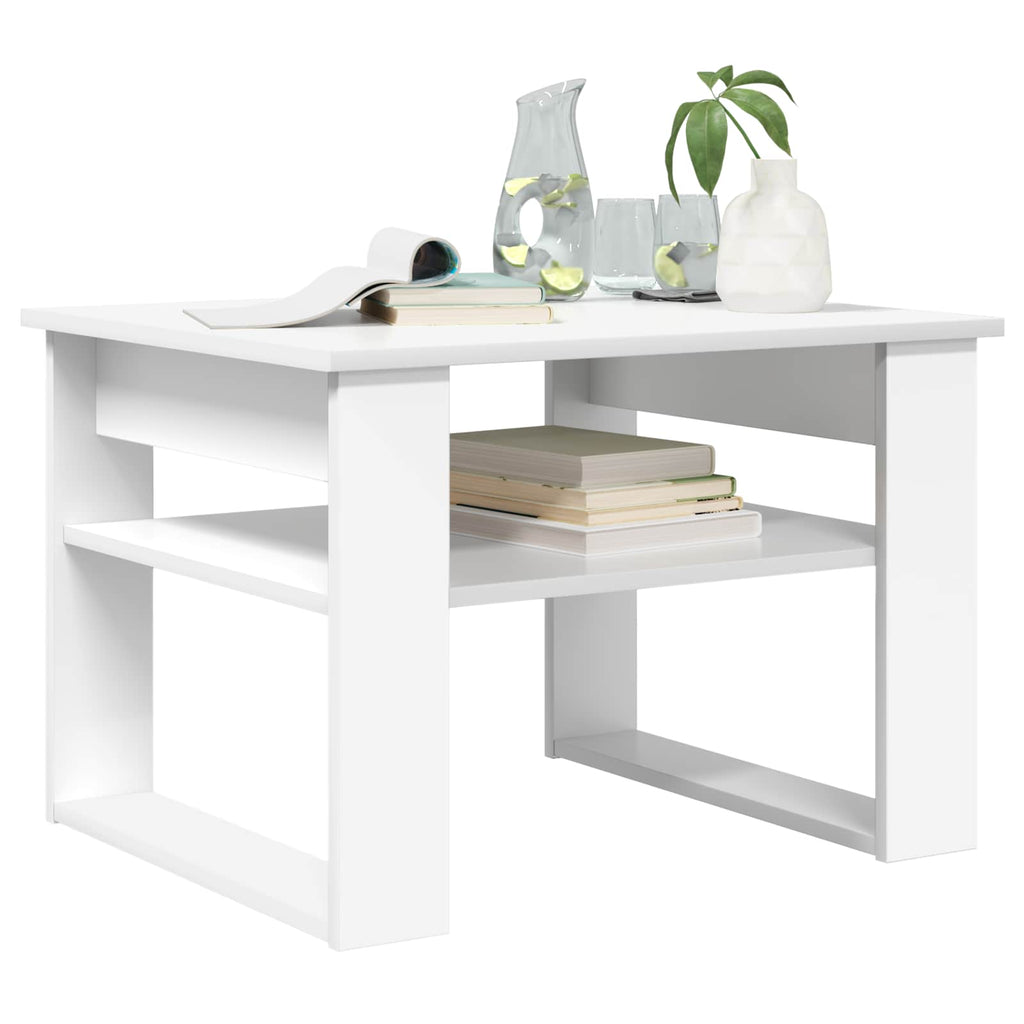 vidaXL Stolik kawowy Biały 64 x 54 x 44 cm Materiał drewnopochodny