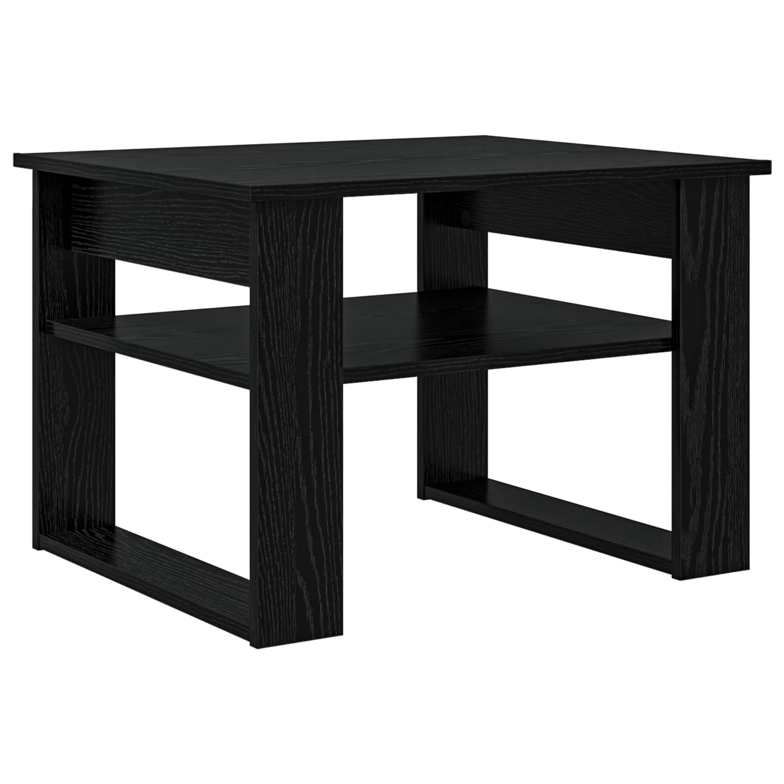 vidaXL Stolik kawowy z przechowywaniem Czarny Dąb 64 x 54 x 44 cm