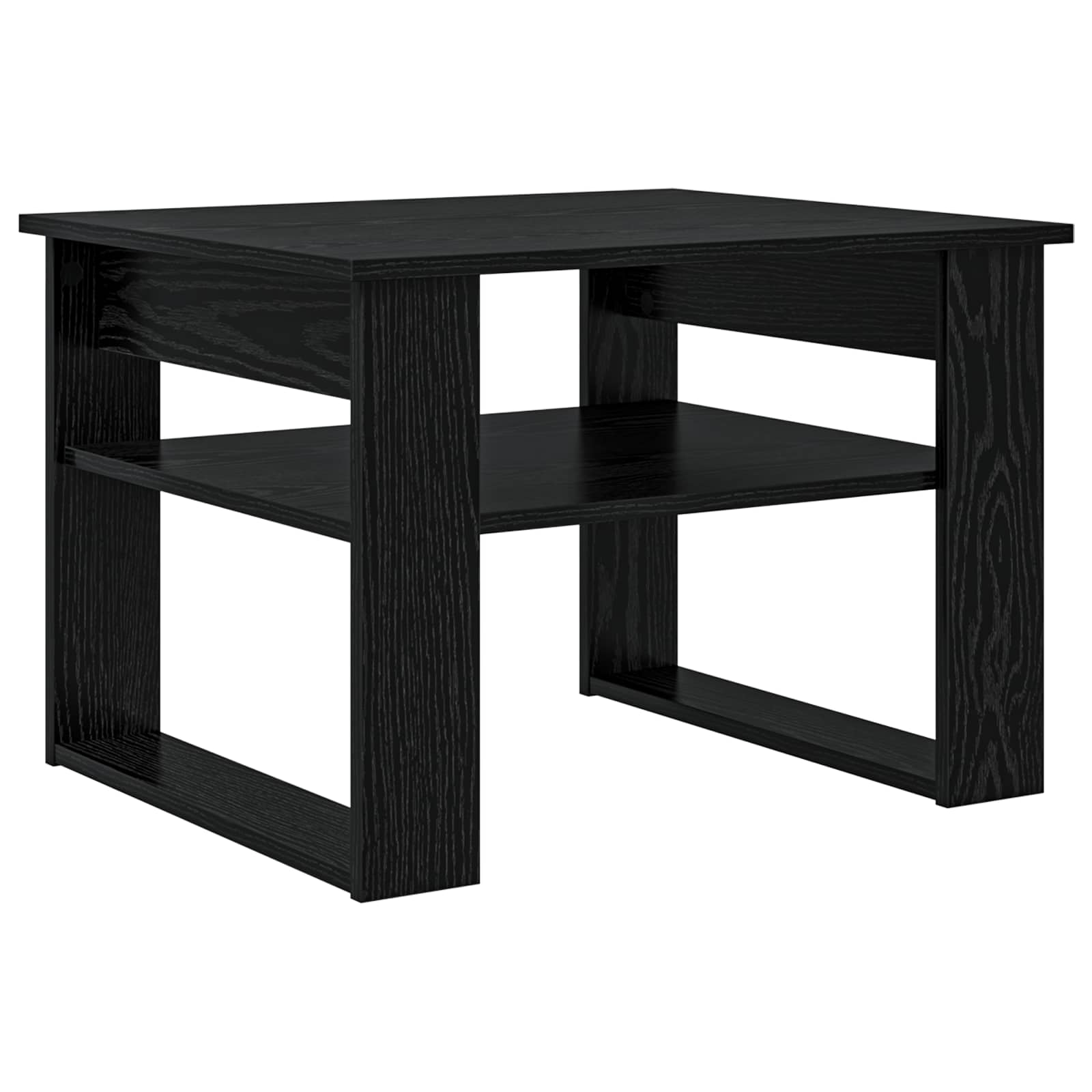 vidaXL Stolik kawowy z przechowywaniem Czarny Dąb 64 x 54 x 44 cm